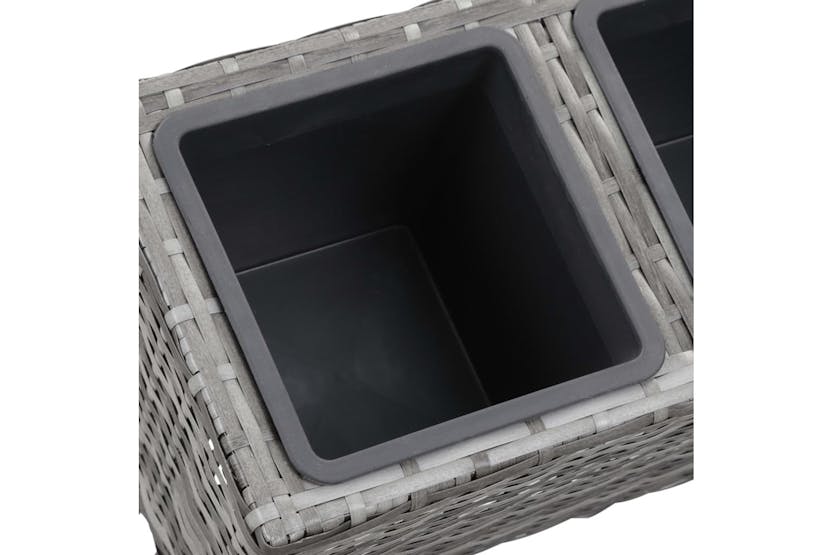 vidaXL 46959 Garden Raised Bed With Legs And 3 Pots 72x25x50cm Poly Rattan Grey vidaXL 46959 Garden Raised Bed With Legs And 3 Pots 72x25x50cm Poly Rattan Grey