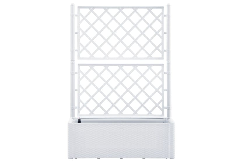 vidaXL 313967 Garden Raised Bed With Trellis And Self Watering System White vidaXL 313967 Garden Raised Bed With Trellis And Self Watering System White