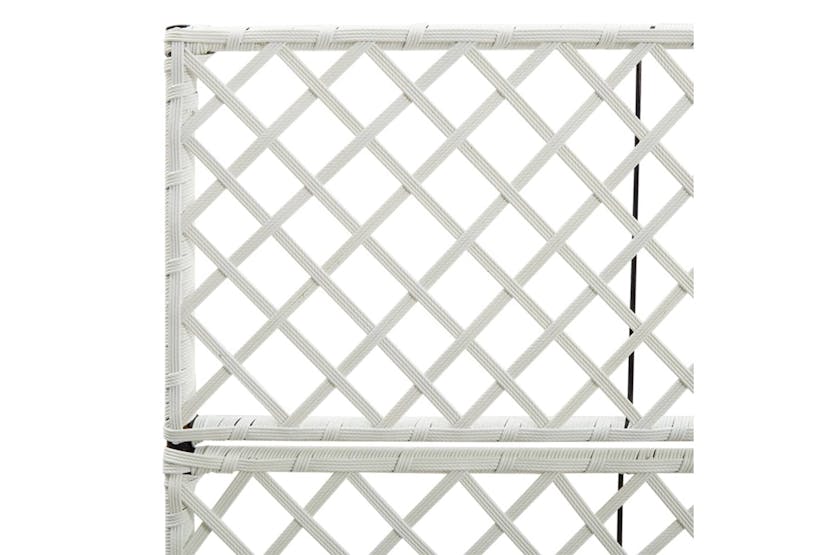 vidaXL 316370 Trellis Raised Bed With 3 Pots 83x30x130cm Poly Rattan White vidaXL 316370 Trellis Raised Bed With 3 Pots 83x30x130cm Poly Rattan White