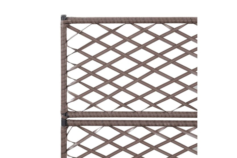 vidaXL 46938 Trellis Raised Bed With 3 Pots 83x30x130cm Poly Rattan Brown vidaXL 46938 Trellis Raised Bed With 3 Pots 83x30x130cm Poly Rattan Brown