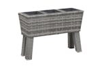 vidaXL 46959 Garden Raised Bed With Legs And 3 Pots 72x25x50cm Poly Rattan Grey vidaXL 46959 Garden Raised Bed With Legs And 3 Pots 72x25x50cm Poly Rattan Grey