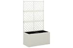 vidaXL 316369 Trellis Raised Bed With 2 Pots 58x30x107cm Poly Rattan White vidaXL 316369 Trellis Raised Bed With 2 Pots 58x30x107cm Poly Rattan White