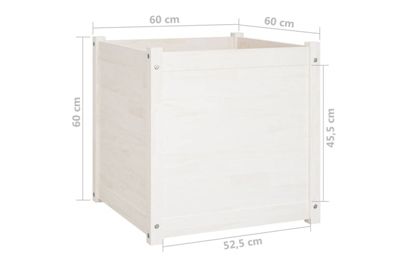 vidaXL 810561 Garden Planters 2 Pcs White 60x60x60cm Solid Pinewood vidaXL 810561 Garden Planters 2 Pcs White 60x60x60cm Solid Pinewood
