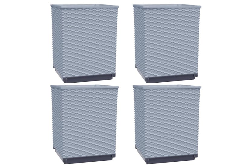 vidaXL 364186 Planters 4 Pcs Light Grey 30x30x37cm Polypropylene vidaXL 364186 Planters 4 Pcs Light Grey 30x30x37cm Polypropylene