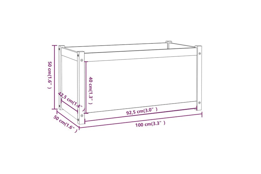 vidaXL 810726 Garden Planter White 100x50x50cm Solid Pinewood vidaXL 810726 Garden Planter White 100x50x50cm Solid Pinewood