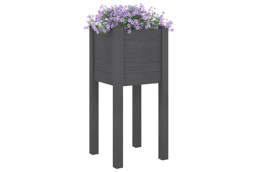 vidaXL 810784 Garden Planters 2 Pcs Grey 31x31x70cm Solid Pinewood vidaXL 810784 Garden Planters 2 Pcs Grey 31x31x70cm Solid Pinewood