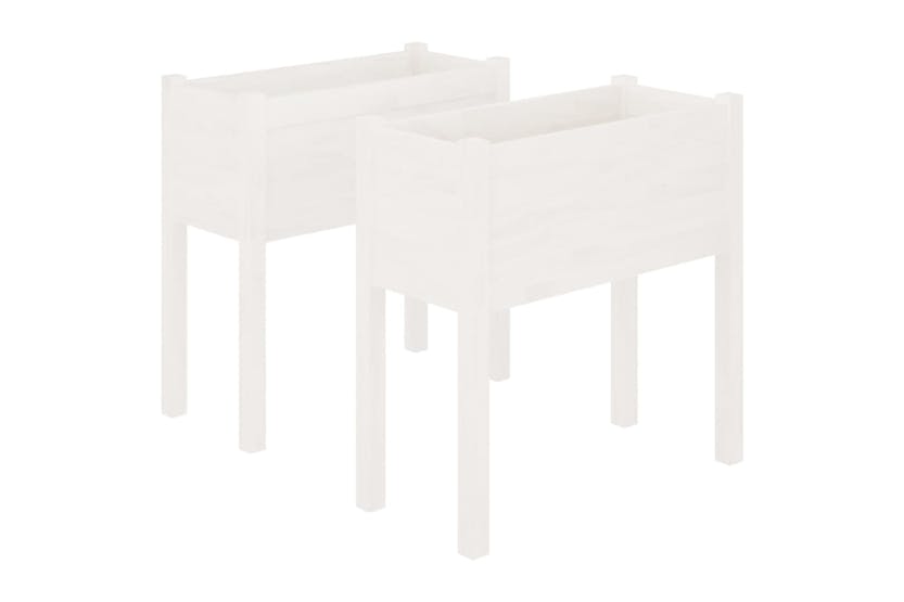 vidaXL 810822 Garden Planters 2 Pcs White 70x31x70cm Solid Pinewood vidaXL 810822 Garden Planters 2 Pcs White 70x31x70cm Solid Pinewood