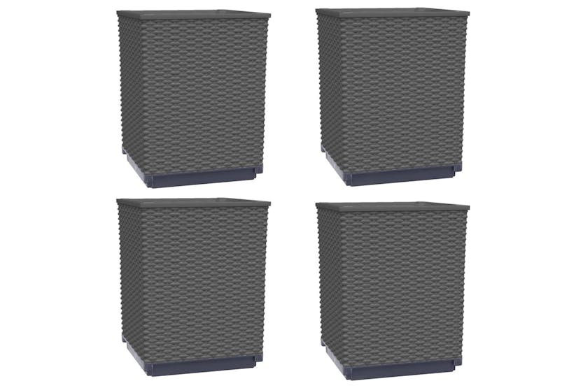 vidaXL 364187 Planters 4 Pcs Black 30x30x37cm Polypropylene vidaXL 364187 Planters 4 Pcs Black 30x30x37cm Polypropylene