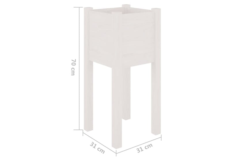vidaXL 810782 Garden Planters 2 Pcs White 31x31x70cm Solid Pinewood vidaXL 810782 Garden Planters 2 Pcs White 31x31x70cm Solid Pinewood