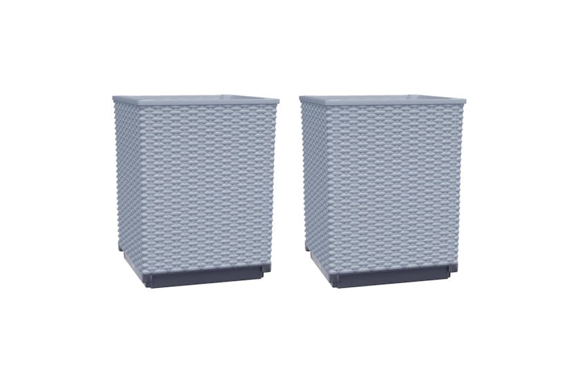 vidaXL 364181 Planters 2 Pcs Light Grey 30x30x37cm Polypropylene vidaXL 364181 Planters 2 Pcs Light Grey 30x30x37cm Polypropylene