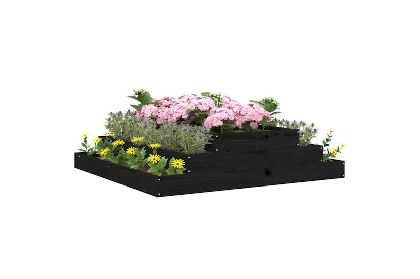 vidaXL 823903 Planter Black 110x110x27cm Solid Wood Pine vidaXL 823903 Planter Black 110x110x27cm Solid Wood Pine