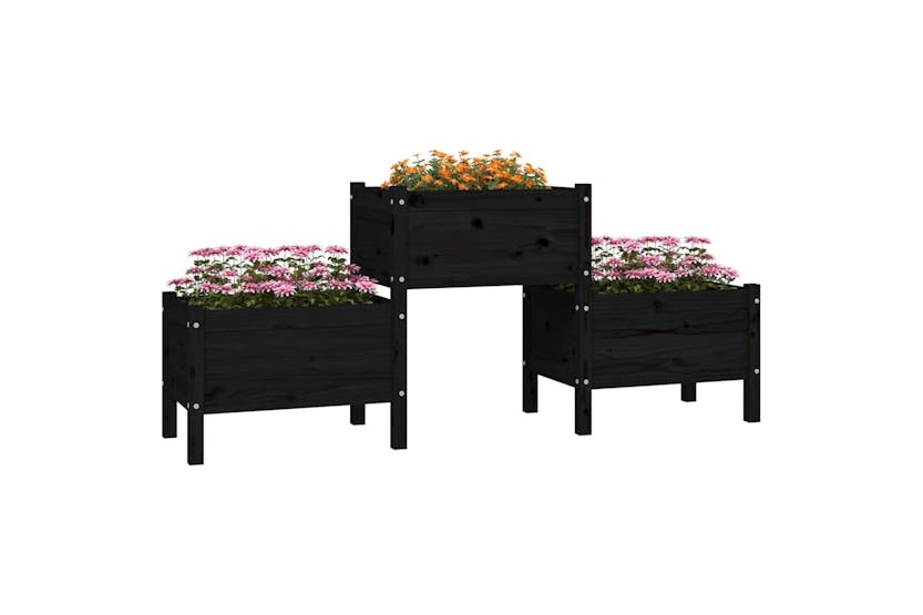 vidaXL 822251 Planter Black 178.5x44x75cm Solid Wood Pine vidaXL 822251 Planter Black 178.5x44x75cm Solid Wood Pine