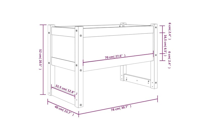vidaXL 822121 Planter Black 78x40x52cm Solid Wood Pine vidaXL 822121 Planter Black 78x40x52cm Solid Wood Pine
