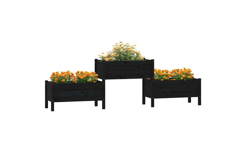 vidaXL 822256 Planter Black 245.5x44x75cm Solid Wood Pine vidaXL 822256 Planter Black 245.5x44x75cm Solid Wood Pine