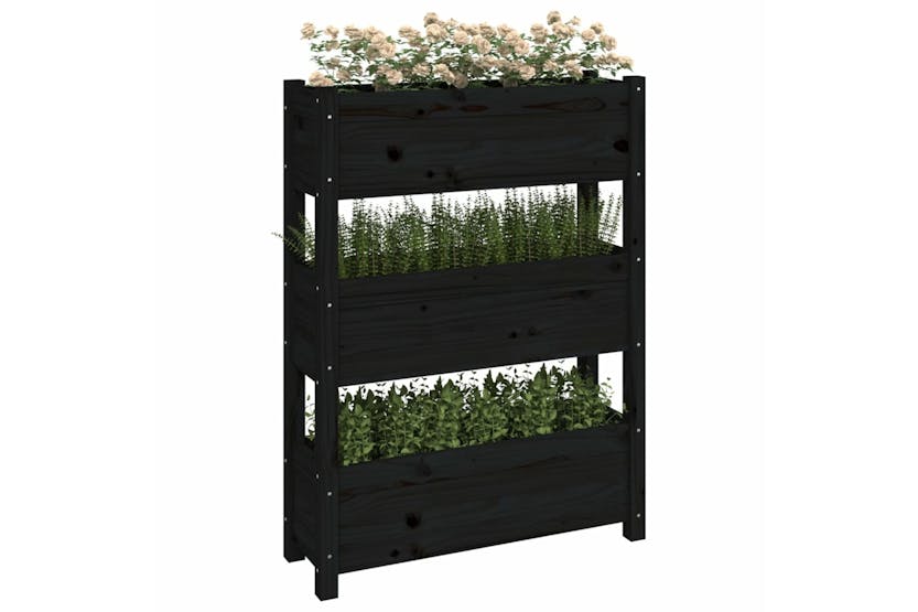 vidaXL 823938 Planter Black 77x25x104.5cm Solid Wood Pine vidaXL 823938 Planter Black 77x25x104.5cm Solid Wood Pine
