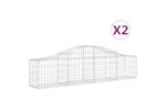vidaXL 3145367 Arched Gabion Baskets 2 Pcs 200x30x40/60cm Galvanised Iron vidaXL 3145367 Arched Gabion Baskets 2 Pcs 200x30x40/60cm Galvanised Iron