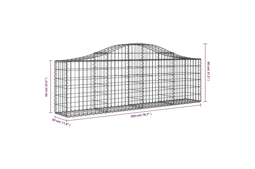 vidaXL 3145391 Arched Gabion Baskets 5 Pcs 200x30x60/80cm Galvanised Iron vidaXL 3145391 Arched Gabion Baskets 5 Pcs 200x30x60/80cm Galvanised Iron