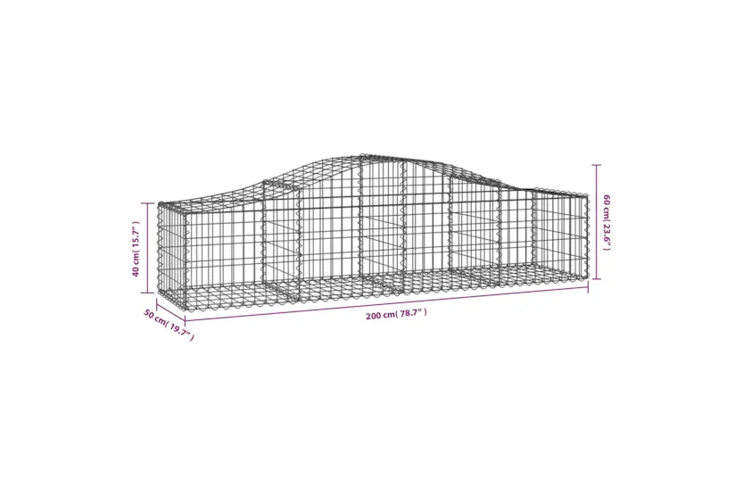 vidaXL 3145580 Arched Gabion Baskets 5 Pcs 200x50x40/60cm Galvanised Iron vidaXL 3145580 Arched Gabion Baskets 5 Pcs 200x50x40/60cm Galvanised Iron