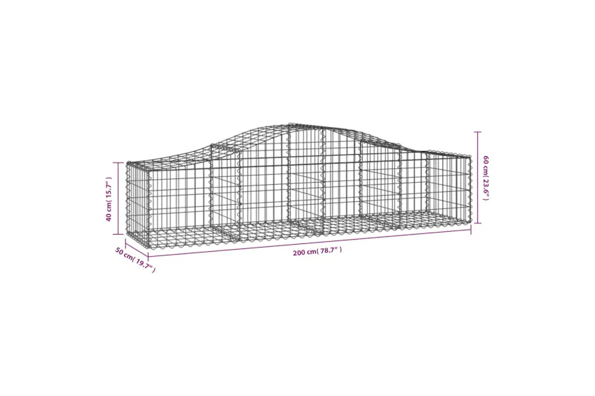 vidaXL 3145584 Arched Gabion Baskets 9 Pcs 200x50x40/60cm Galvanised Iron vidaXL 3145584 Arched Gabion Baskets 9 Pcs 200x50x40/60cm Galvanised Iron