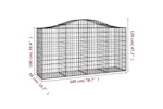 vidaXL 3145653 Arched Gabion Baskets 15 Pcs 200x50x100/120cm Galvanised Iron vidaXL 3145653 Arched Gabion Baskets 15 Pcs 200x50x100/120cm Galvanised Iron