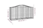 vidaXL 3145646 Arched Gabion Baskets 8 Pcs 200x50x100/120cm Galvanised Iron vidaXL 3145646 Arched Gabion Baskets 8 Pcs 200x50x100/120cm Galvanised Iron