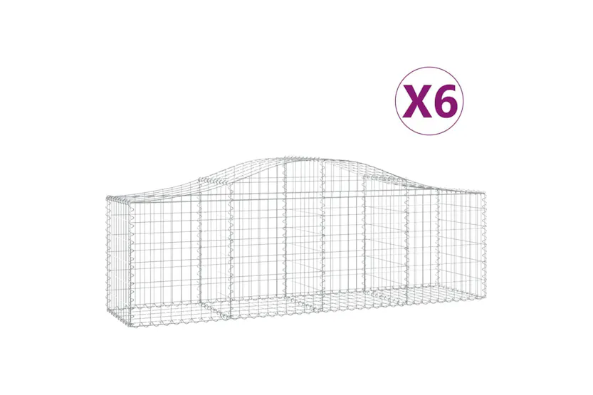 vidaXL 3145602 Arched Gabion Baskets 6 Pcs 200x50x60/80cm Galvanised Iron vidaXL 3145602 Arched Gabion Baskets 6 Pcs 200x50x60/80cm Galvanised Iron