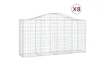 vidaXL 3145646 Arched Gabion Baskets 8 Pcs 200x50x100/120cm Galvanised Iron vidaXL 3145646 Arched Gabion Baskets 8 Pcs 200x50x100/120cm Galvanised Iron