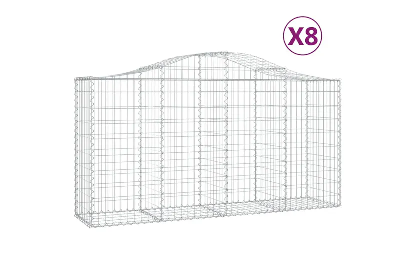 vidaXL 3145646 Arched Gabion Baskets 8 Pcs 200x50x100/120cm Galvanised Iron vidaXL 3145646 Arched Gabion Baskets 8 Pcs 200x50x100/120cm Galvanised Iron