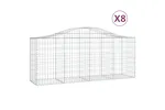 vidaXL 3145625 Arched Gabion Baskets 8 Pcs 200x50x80/100cm Galvanised Iron vidaXL 3145625 Arched Gabion Baskets 8 Pcs 200x50x80/100cm Galvanised Iron