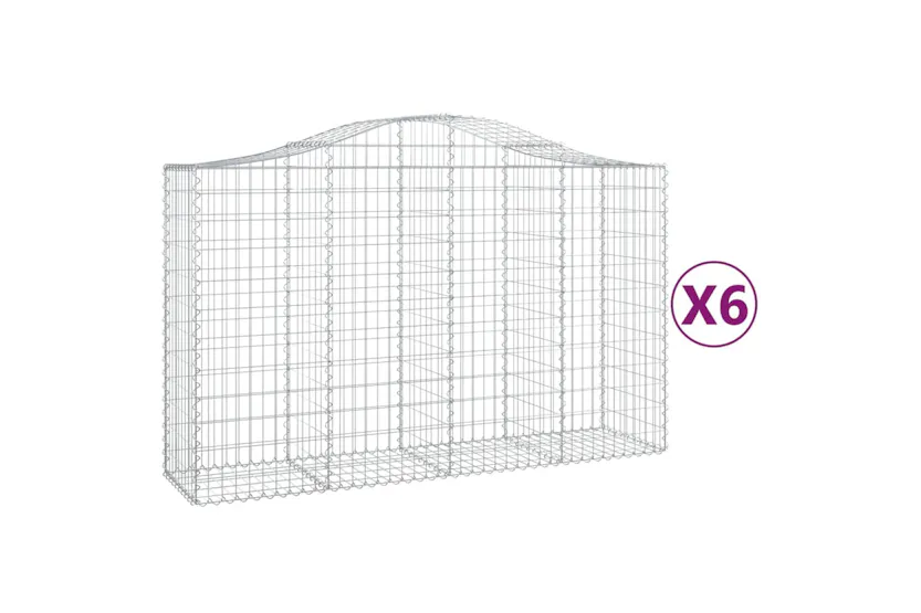 vidaXL 3145665 Arched Gabion Baskets 6 Pcs 200x50x120/140cm Galvanised Iron vidaXL 3145665 Arched Gabion Baskets 6 Pcs 200x50x120/140cm Galvanised Iron