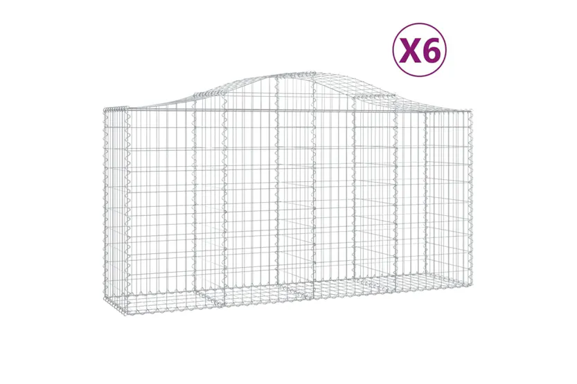 vidaXL 3145644 Arched Gabion Baskets 6 Pcs 200x50x100/120cm Galvanised Iron vidaXL 3145644 Arched Gabion Baskets 6 Pcs 200x50x100/120cm Galvanised Iron
