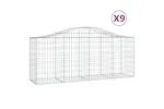 vidaXL 3145626 Arched Gabion Baskets 9 Pcs 200x50x80/100cm Galvanised Iron vidaXL 3145626 Arched Gabion Baskets 9 Pcs 200x50x80/100cm Galvanised Iron