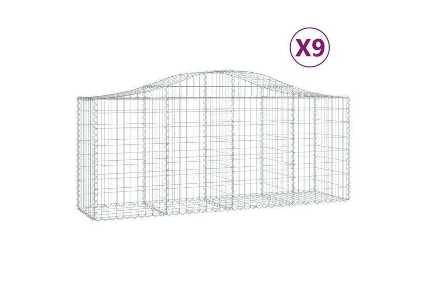 vidaXL 3145626 Arched Gabion Baskets 9 Pcs 200x50x80/100cm Galvanised Iron vidaXL 3145626 Arched Gabion Baskets 9 Pcs 200x50x80/100cm Galvanised Iron