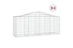 vidaXL 3145621 Arched Gabion Baskets 4 Pcs 200x50x80/100cm Galvanised Iron vidaXL 3145621 Arched Gabion Baskets 4 Pcs 200x50x80/100cm Galvanised Iron
