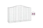 vidaXL 3145667 Arched Gabion Baskets 8 Pcs 200x50x120/140cm Galvanised Iron vidaXL 3145667 Arched Gabion Baskets 8 Pcs 200x50x120/140cm Galvanised Iron