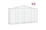 vidaXL 3145642 Arched Gabion Baskets 4 Pcs 200x50x100/120cm Galvanised Iron vidaXL 3145642 Arched Gabion Baskets 4 Pcs 200x50x100/120cm Galvanised Iron