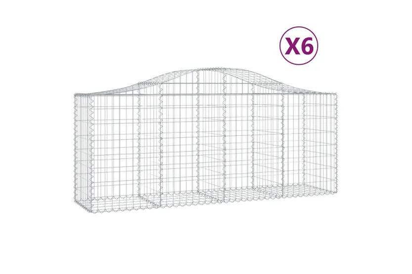 vidaXL 3145623 Arched Gabion Baskets 6 Pcs 200x50x80/100cm Galvanised Iron vidaXL 3145623 Arched Gabion Baskets 6 Pcs 200x50x80/100cm Galvanised Iron