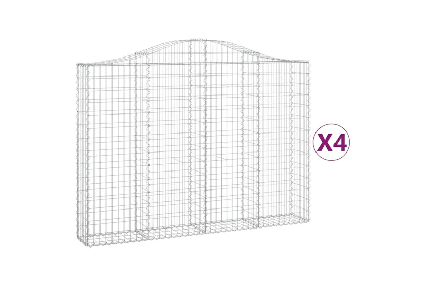 vidaXL 3145474 Arched Gabion Baskets 4 Pcs 200x30x140/160cm Galvanised Iron vidaXL 3145474 Arched Gabion Baskets 4 Pcs 200x30x140/160cm Galvanised Iron