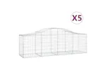 vidaXL 3145601 Arched Gabion Baskets 5 Pcs 200x50x60/80cm Galvanised Iron vidaXL 3145601 Arched Gabion Baskets 5 Pcs 200x50x60/80cm Galvanised Iron