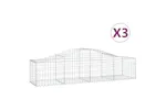 vidaXL 3145578 Arched Gabion Baskets 3 Pcs 200x50x40/60cm Galvanised Iron vidaXL 3145578 Arched Gabion Baskets 3 Pcs 200x50x40/60cm Galvanised Iron