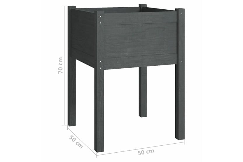 vidaXL 810804 Garden Planters 2 Pcs Grey 50x50x70cm Solid Pinewood vidaXL 810804 Garden Planters 2 Pcs Grey 50x50x70cm Solid Pinewood