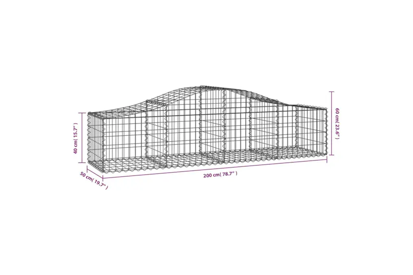 vidaXL 3145579 Arched Gabion Baskets 4 Pcs 200x50x40/60cm Galvanised Iron vidaXL 3145579 Arched Gabion Baskets 4 Pcs 200x50x40/60cm Galvanised Iron