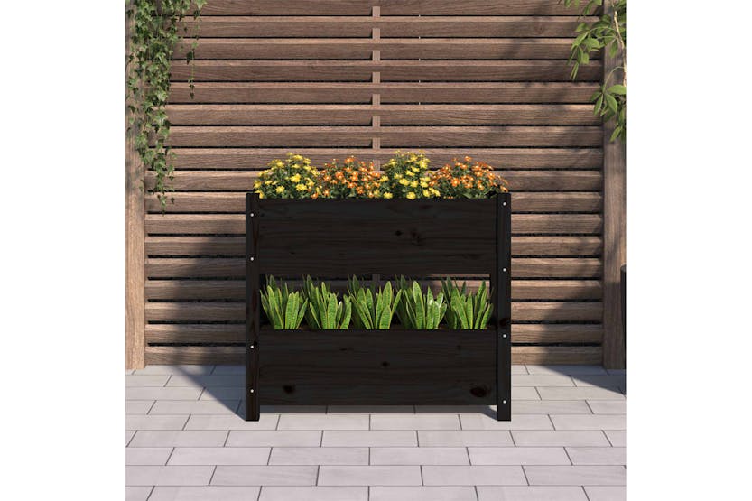 vidaXL 823945 Planter Black 77x25x66cm Solid Wood Pine vidaXL 823945 Planter Black 77x25x66cm Solid Wood Pine