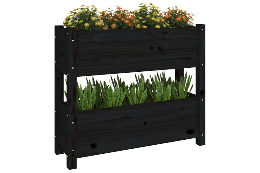 vidaXL 823945 Planter Black 77x25x66cm Solid Wood Pine vidaXL 823945 Planter Black 77x25x66cm Solid Wood Pine