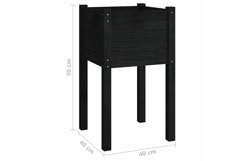 vidaXL 810798 Garden Planters 2 Pcs Black 40x40x70cm Solid Pinewood vidaXL 810798 Garden Planters 2 Pcs Black 40x40x70cm Solid Pinewood