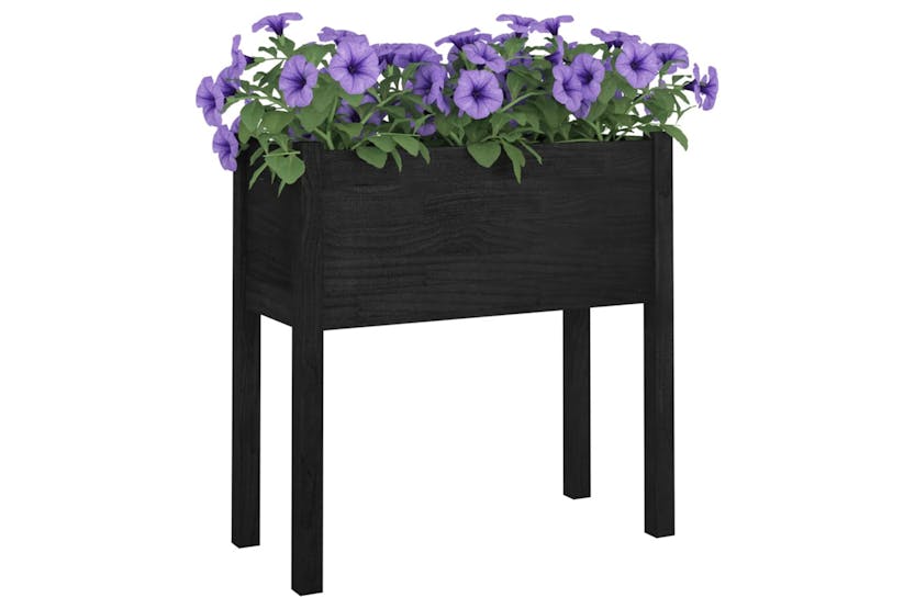 vidaXL 810828 Garden Planters 2 Pcs Black 70x31x70cm Solid Pinewood vidaXL 810828 Garden Planters 2 Pcs Black 70x31x70cm Solid Pinewood
