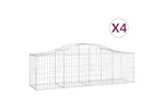 vidaXL 3145600 Arched Gabion Baskets 4 Pcs 200x50x60/80cm Galvanised Iron vidaXL 3145600 Arched Gabion Baskets 4 Pcs 200x50x60/80cm Galvanised Iron