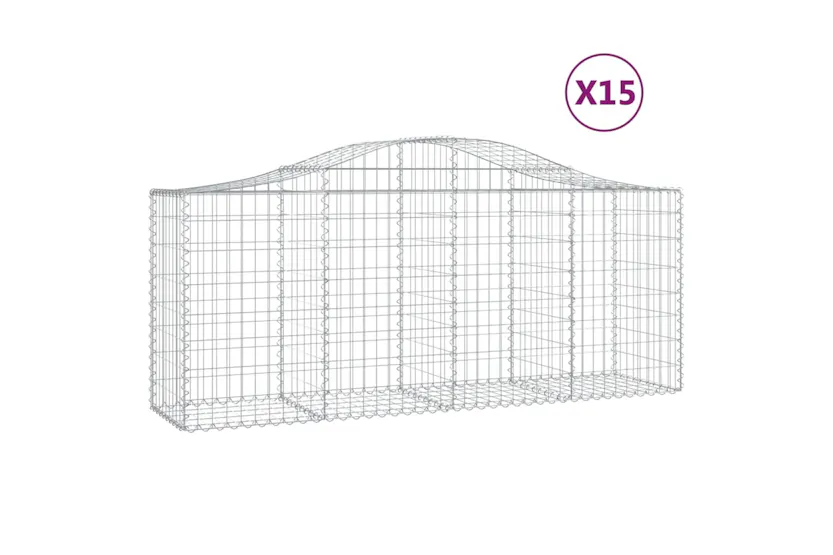 vidaXL 3145632 Arched Gabion Baskets 15 Pcs 200x50x80/100cm Galvanised Iron vidaXL 3145632 Arched Gabion Baskets 15 Pcs 200x50x80/100cm Galvanised Iron