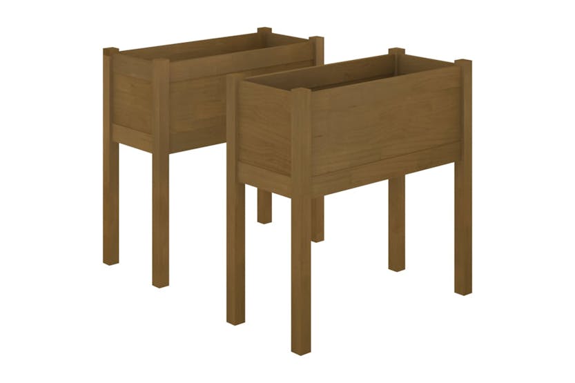 vidaXL 810826 Garden Planters 2 Pcs Honey Brown 70x31x70cm Solid Pinewood vidaXL 810826 Garden Planters 2 Pcs Honey Brown 70x31x70cm Solid Pinewood