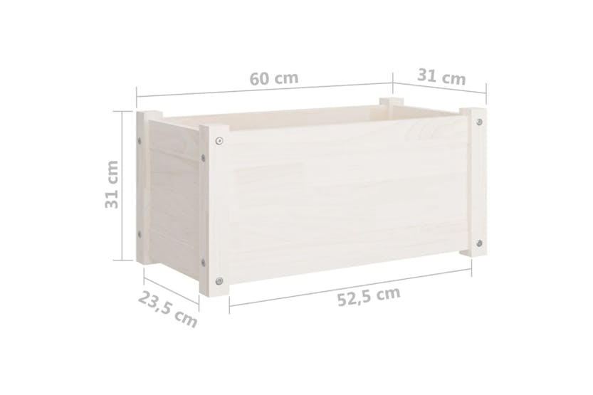 vidaXL 810706 Garden Planter White 60x31x31cm Solid Pinewood vidaXL 810706 Garden Planter White 60x31x31cm Solid Pinewood